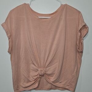 FREELY Peach Front Knot Women's Athletic Tee Size Medium
